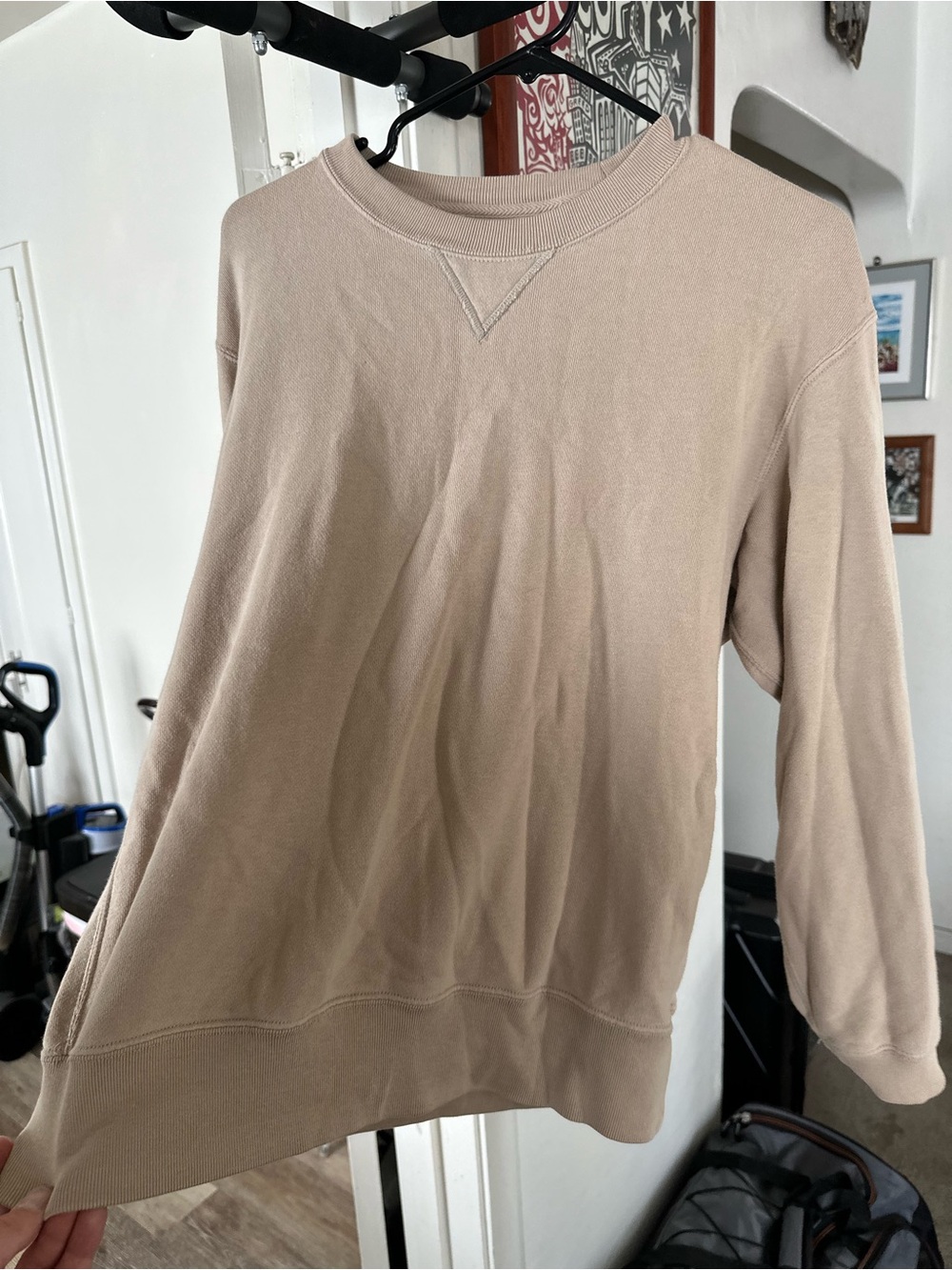 Uniqlo Light Beige Crewneck Pullover